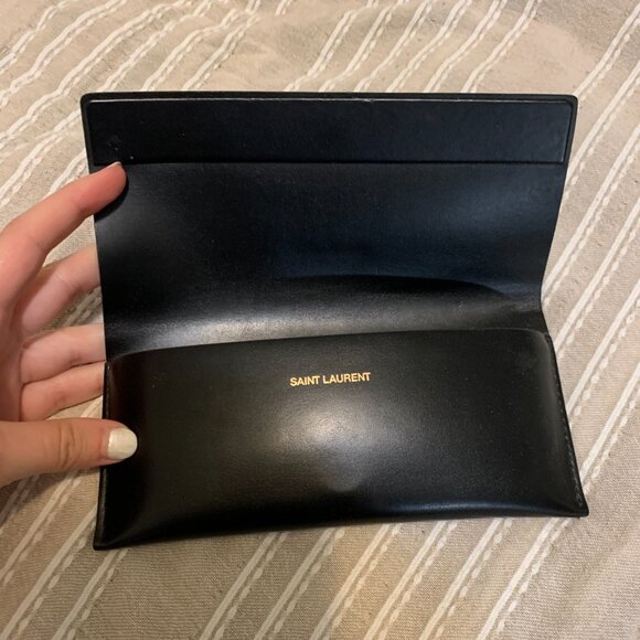 Saint Laurent Accessories - Saint Laurent Soft Black Leather Sunglasses Case NWOT